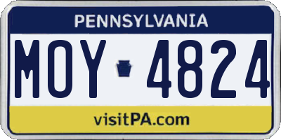 PA license plate MOY4824