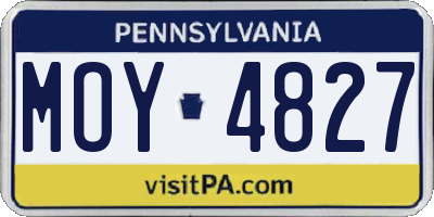 PA license plate MOY4827
