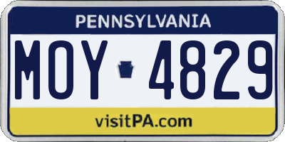 PA license plate MOY4829