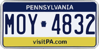 PA license plate MOY4832