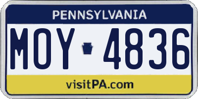 PA license plate MOY4836