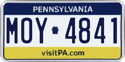 PA license plate MOY4841