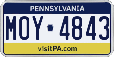 PA license plate MOY4843