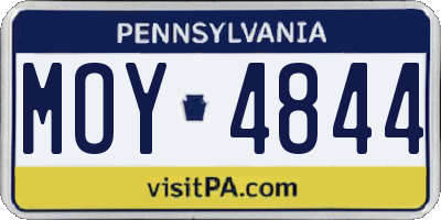 PA license plate MOY4844