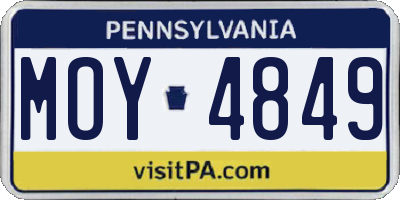 PA license plate MOY4849