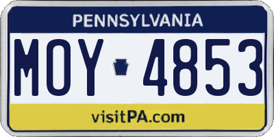 PA license plate MOY4853