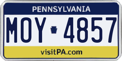 PA license plate MOY4857