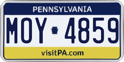 PA license plate MOY4859