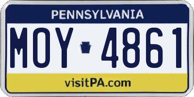 PA license plate MOY4861