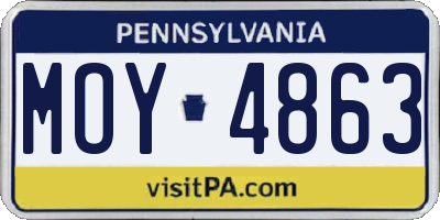 PA license plate MOY4863