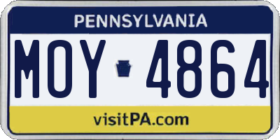 PA license plate MOY4864