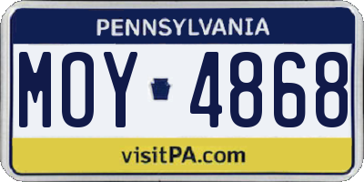 PA license plate MOY4868