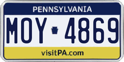 PA license plate MOY4869