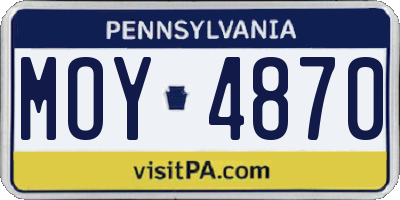 PA license plate MOY4870