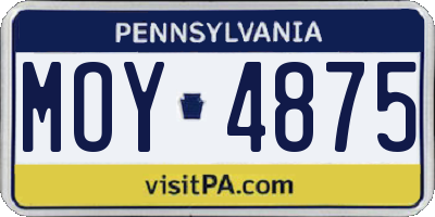 PA license plate MOY4875