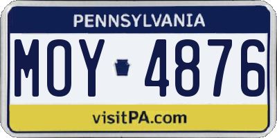 PA license plate MOY4876