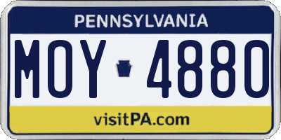 PA license plate MOY4880