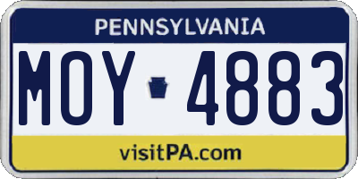 PA license plate MOY4883