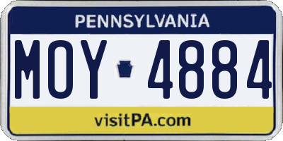 PA license plate MOY4884