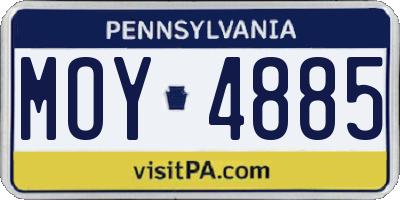 PA license plate MOY4885