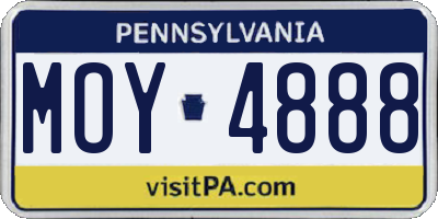 PA license plate MOY4888