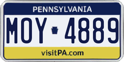 PA license plate MOY4889