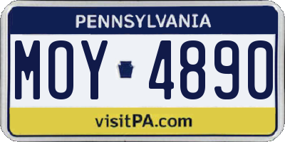 PA license plate MOY4890