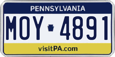 PA license plate MOY4891