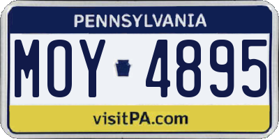 PA license plate MOY4895