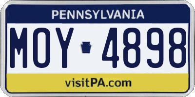 PA license plate MOY4898