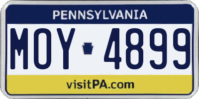 PA license plate MOY4899