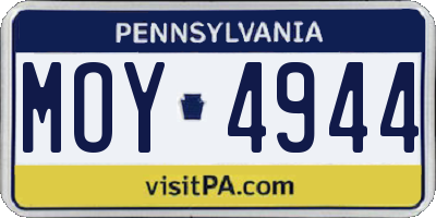 PA license plate MOY4944