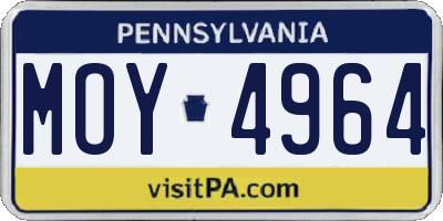 PA license plate MOY4964