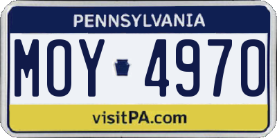 PA license plate MOY4970