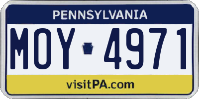 PA license plate MOY4971