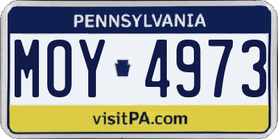 PA license plate MOY4973