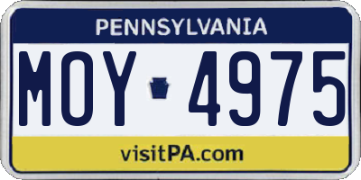 PA license plate MOY4975