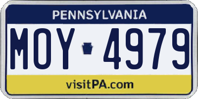 PA license plate MOY4979