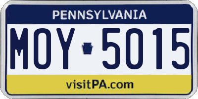 PA license plate MOY5015