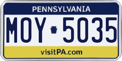 PA license plate MOY5035