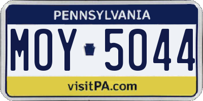 PA license plate MOY5044
