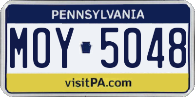 PA license plate MOY5048