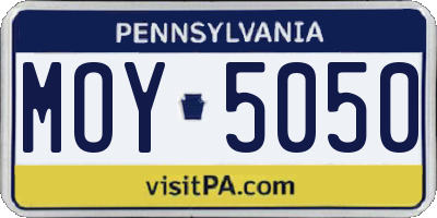 PA license plate MOY5050