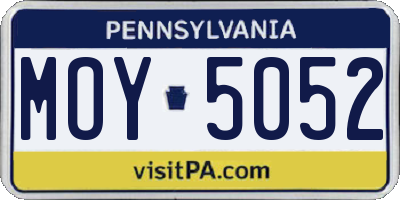 PA license plate MOY5052