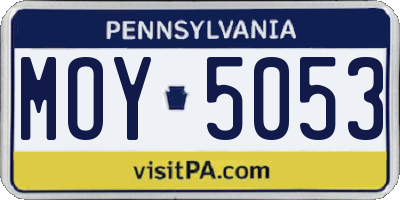 PA license plate MOY5053