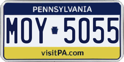 PA license plate MOY5055