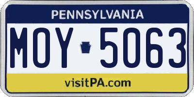 PA license plate MOY5063