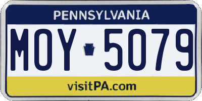 PA license plate MOY5079