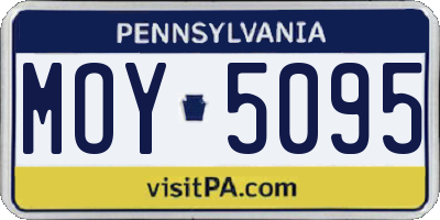 PA license plate MOY5095