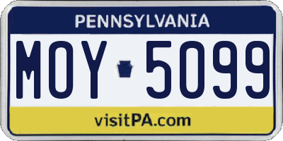 PA license plate MOY5099